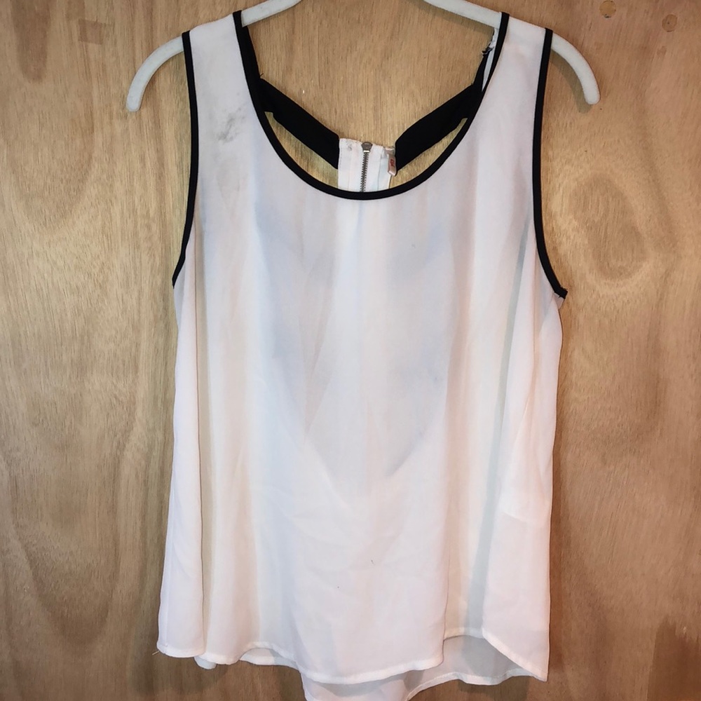 White dress shirt zipper back